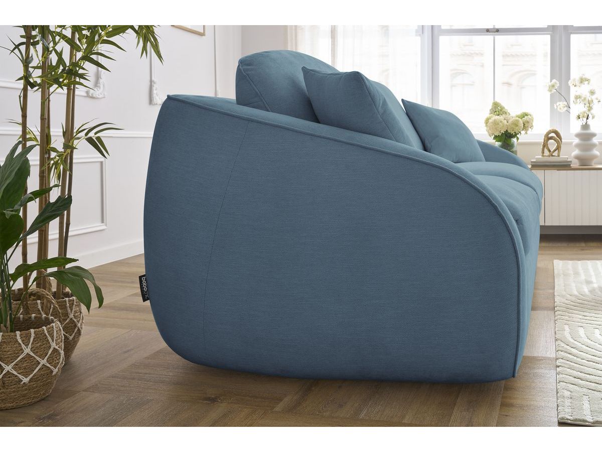 Canapé droit convertible CEZANNE ouverture express tissu lisse