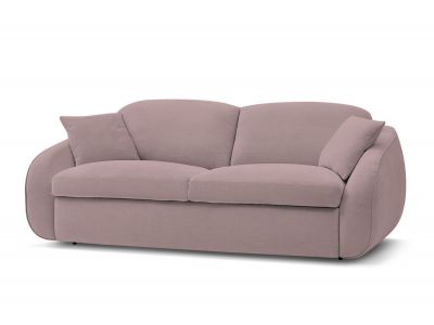 Canapé droit convertible CEZANNE ouverture express tissu lisse