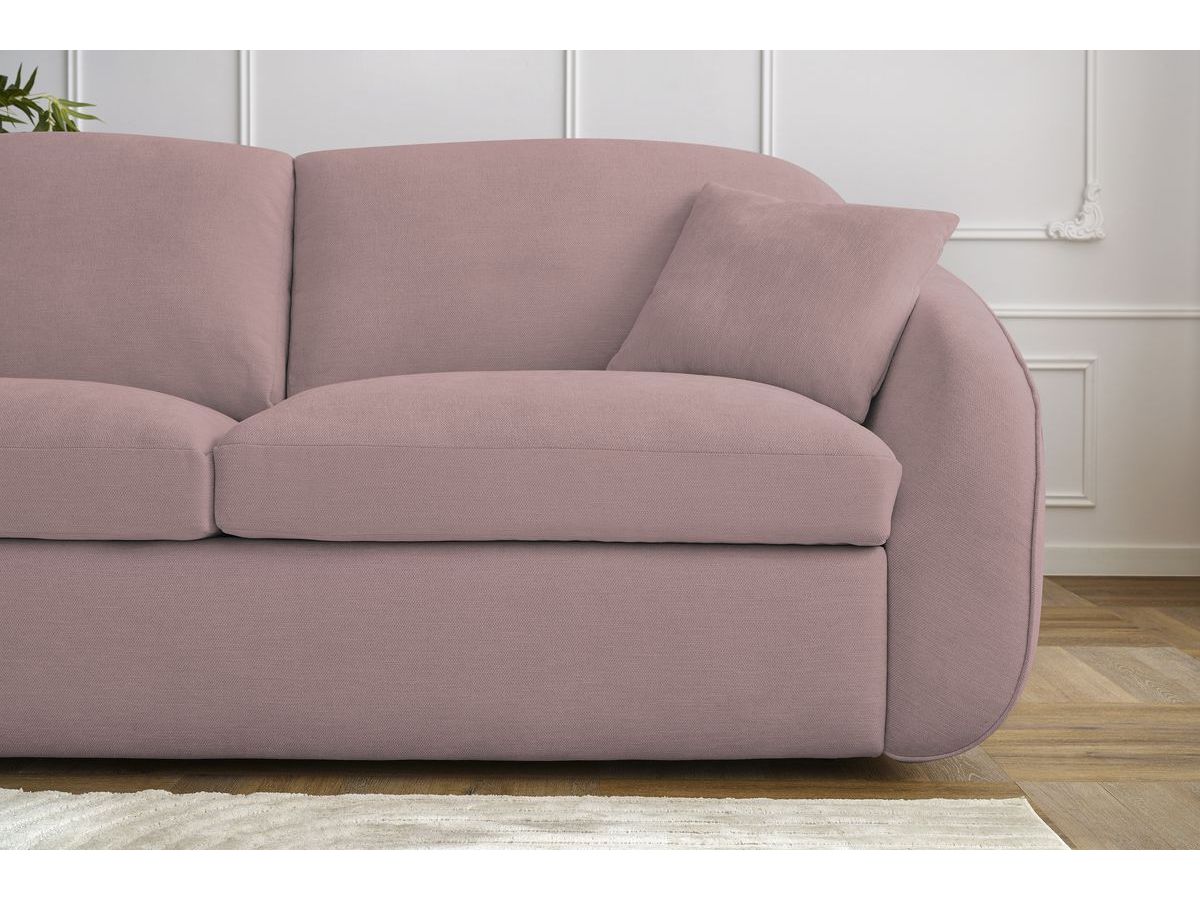 Canapé droit convertible CEZANNE ouverture express tissu lisse