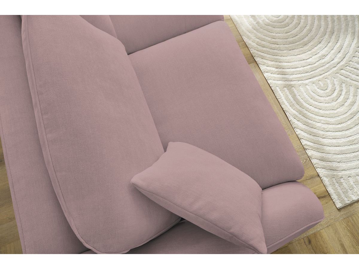 Canapé droit convertible CEZANNE ouverture express tissu lisse