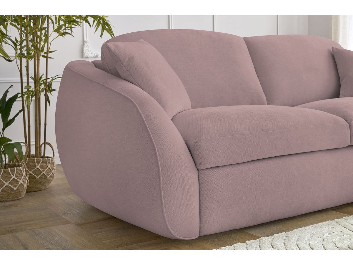 Canapé droit convertible CEZANNE ouverture express tissu lisse