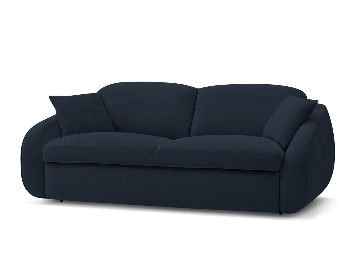 Canapé droit convertible CEZANNE ouverture express tissu lisse