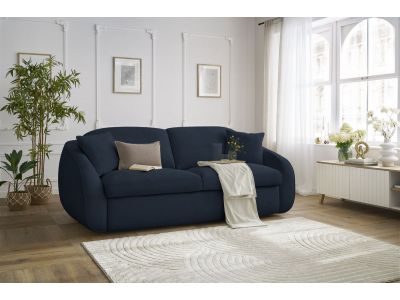 Canapé droit convertible CEZANNE ouverture express tissu lisse