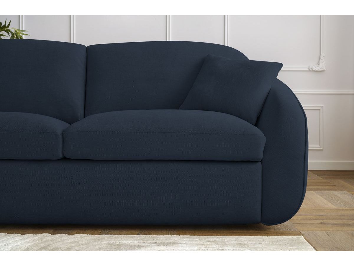 Canapé droit convertible CEZANNE ouverture express tissu lisse