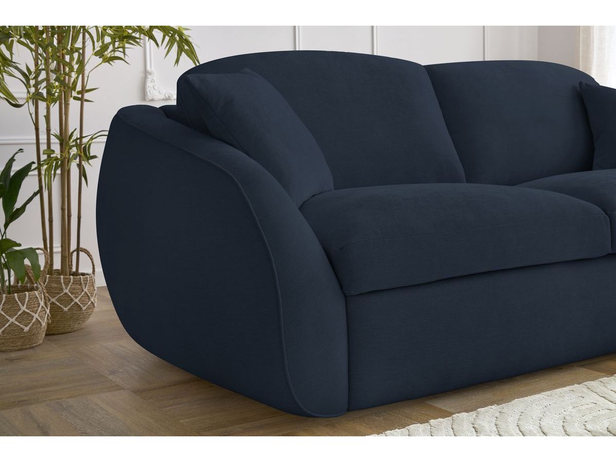 Canapé droit convertible CEZANNE ouverture express tissu lisse