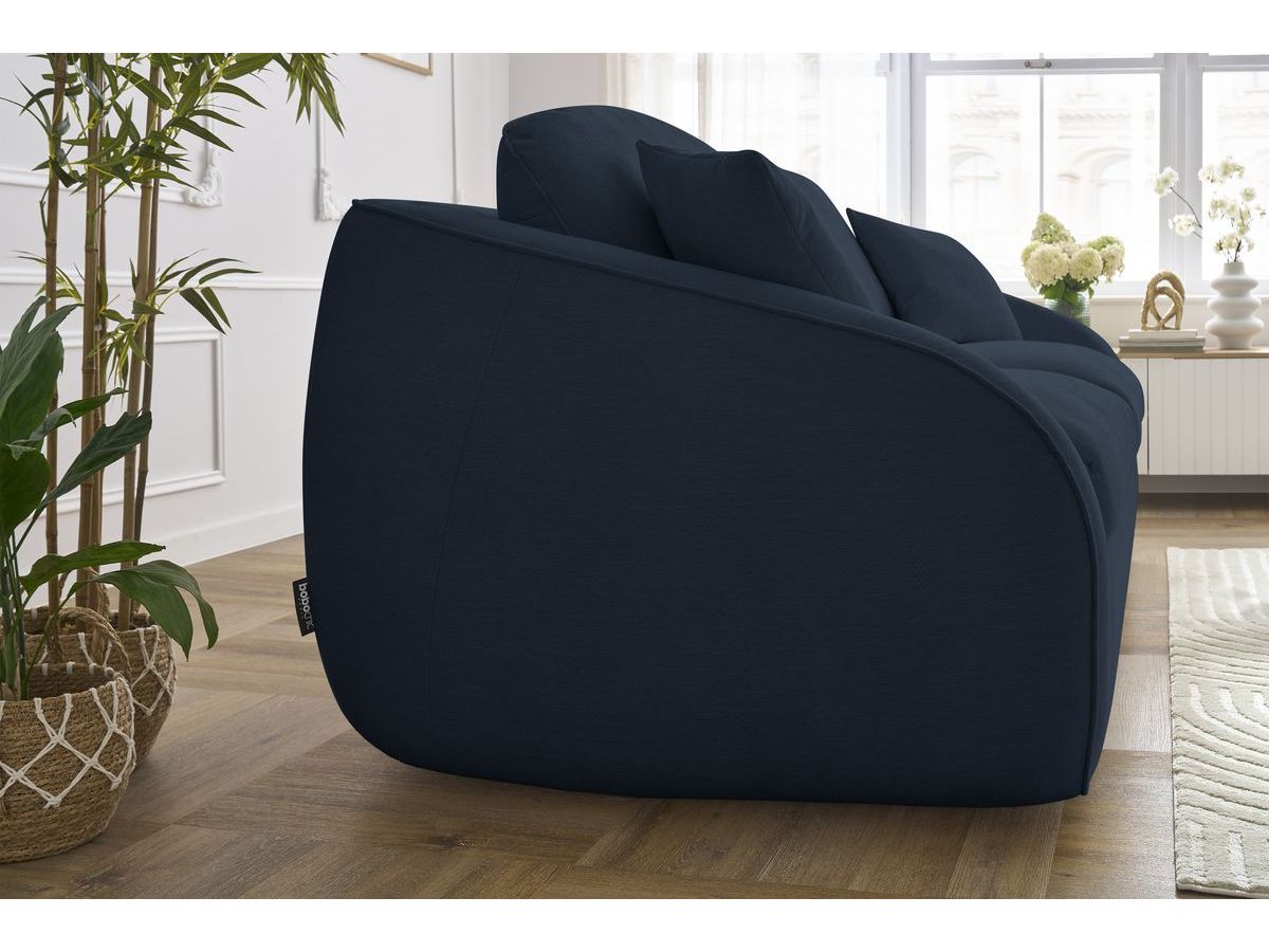 Canapé droit convertible CEZANNE ouverture express tissu lisse