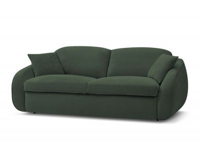 Canapé droit convertible CEZANNE ouverture express tissu lisse