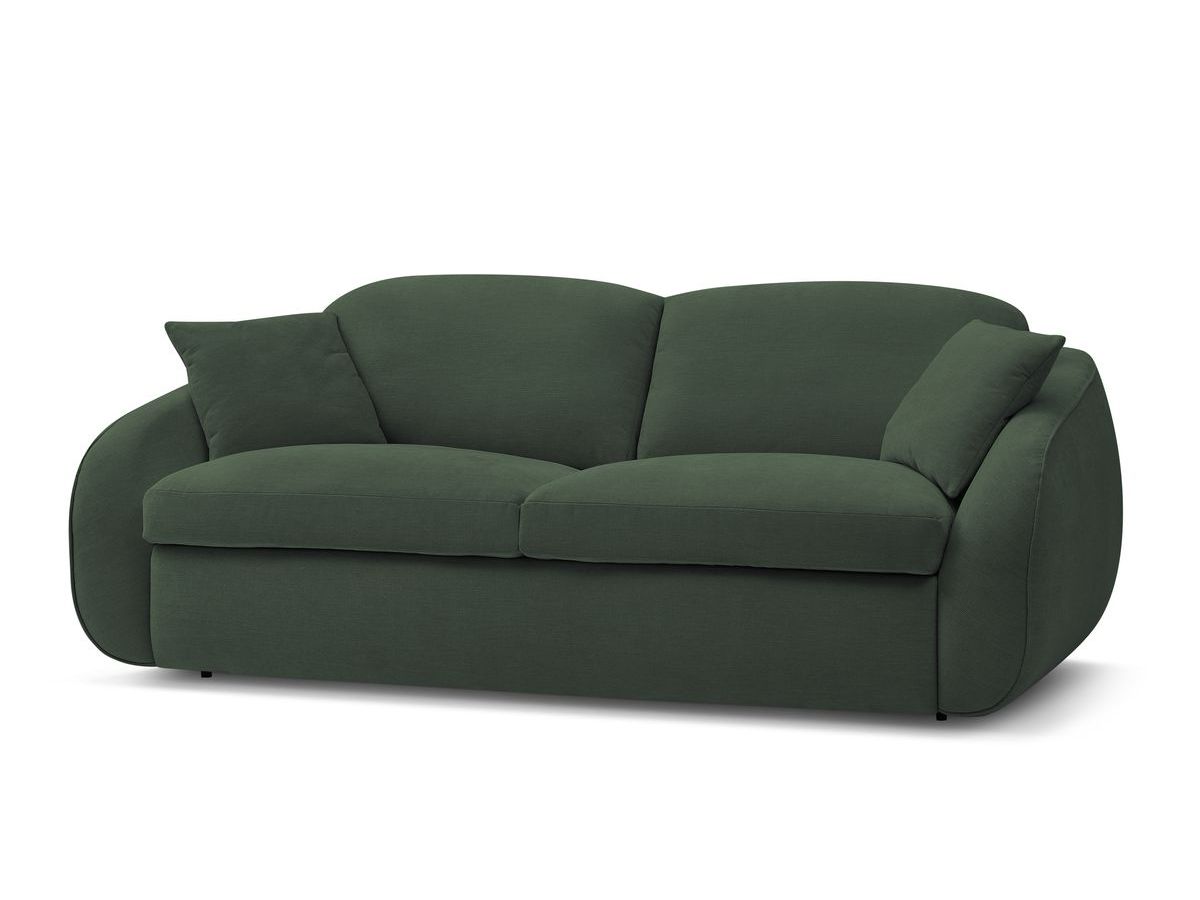 Canapé droit convertible CEZANNE ouverture express tissu lisse