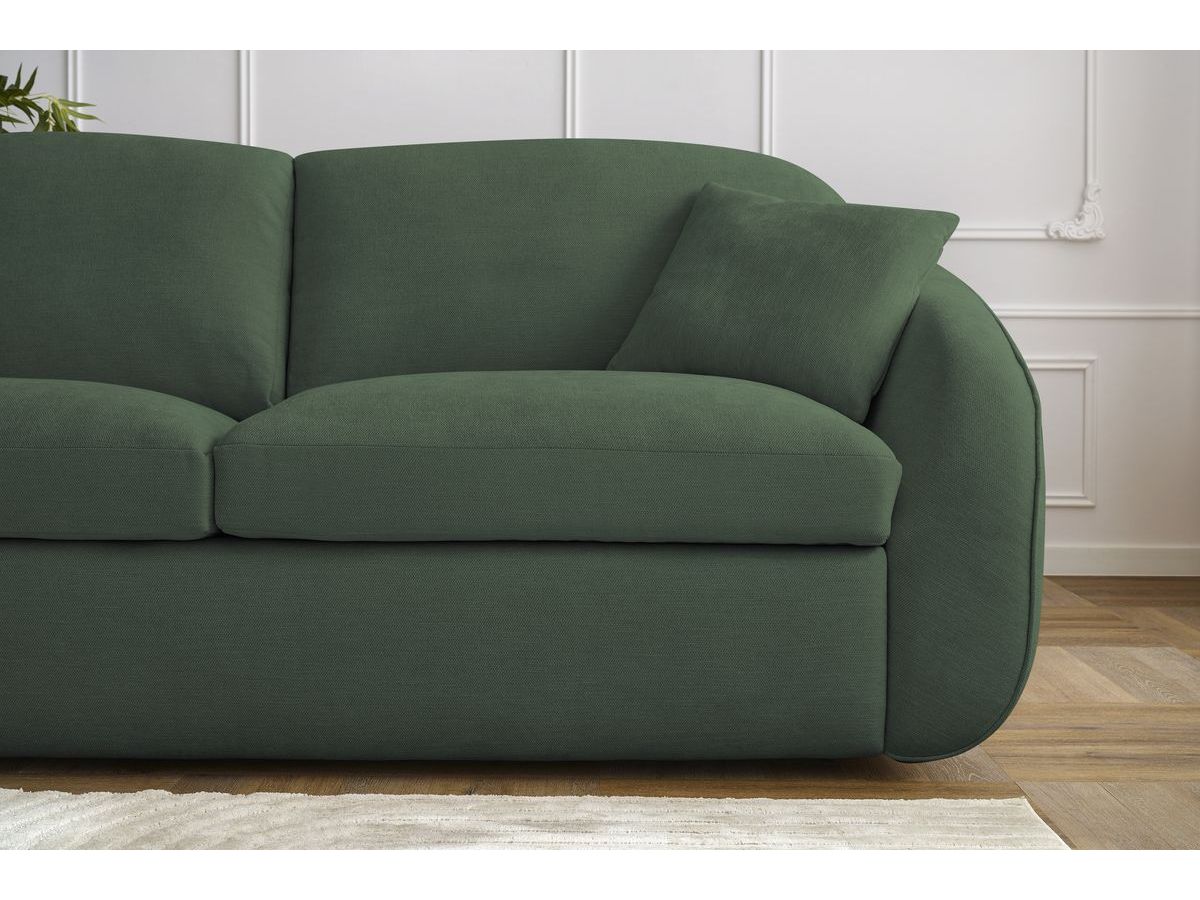 Canapé droit convertible CEZANNE ouverture express tissu lisse