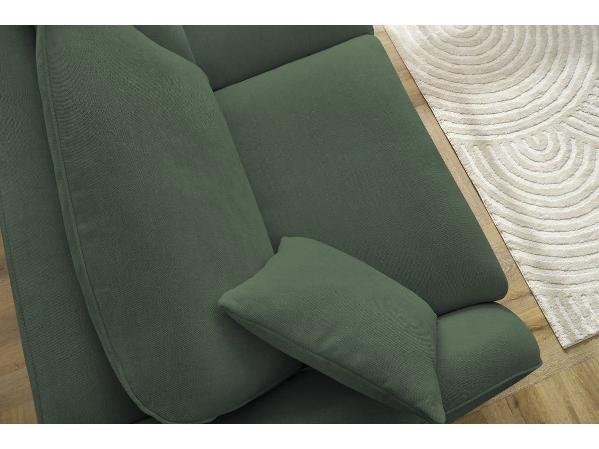 Canapé droit convertible CEZANNE ouverture express tissu lisse
