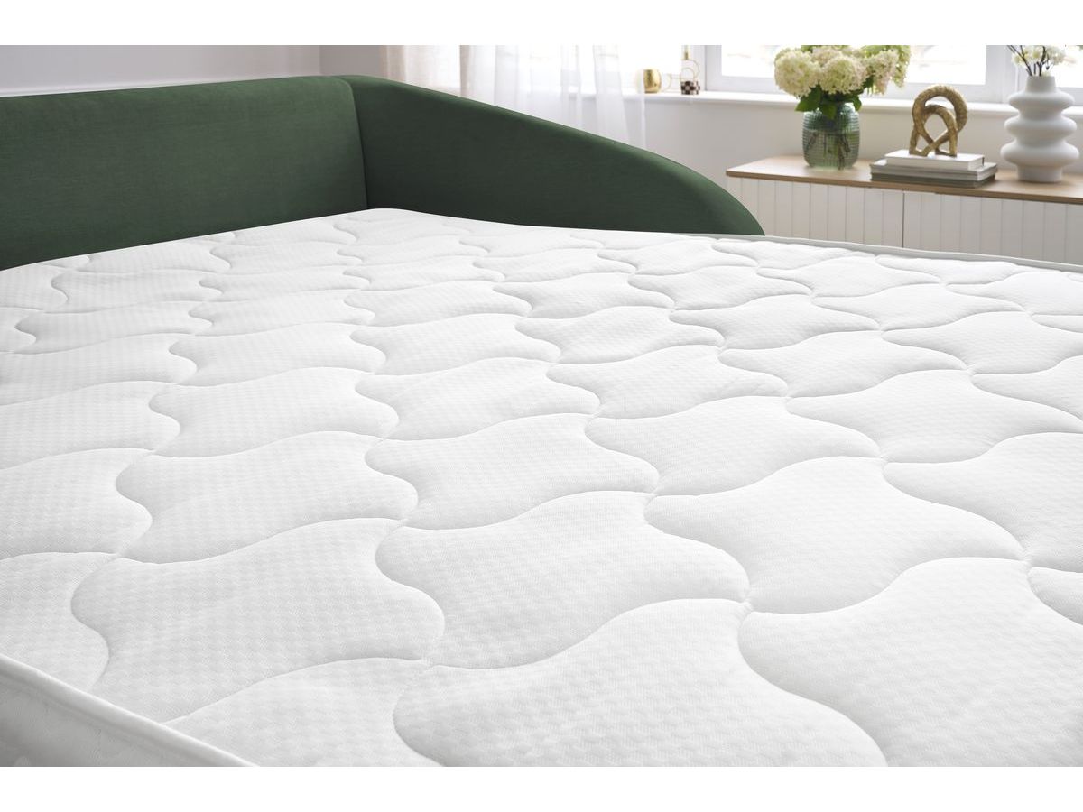 Canapé droit convertible CEZANNE ouverture express tissu lisse