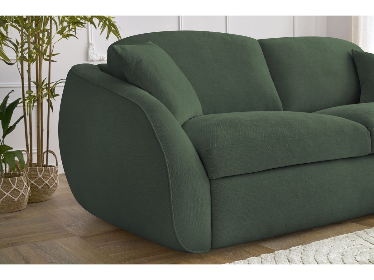 Canapé droit convertible CEZANNE ouverture express tissu lisse