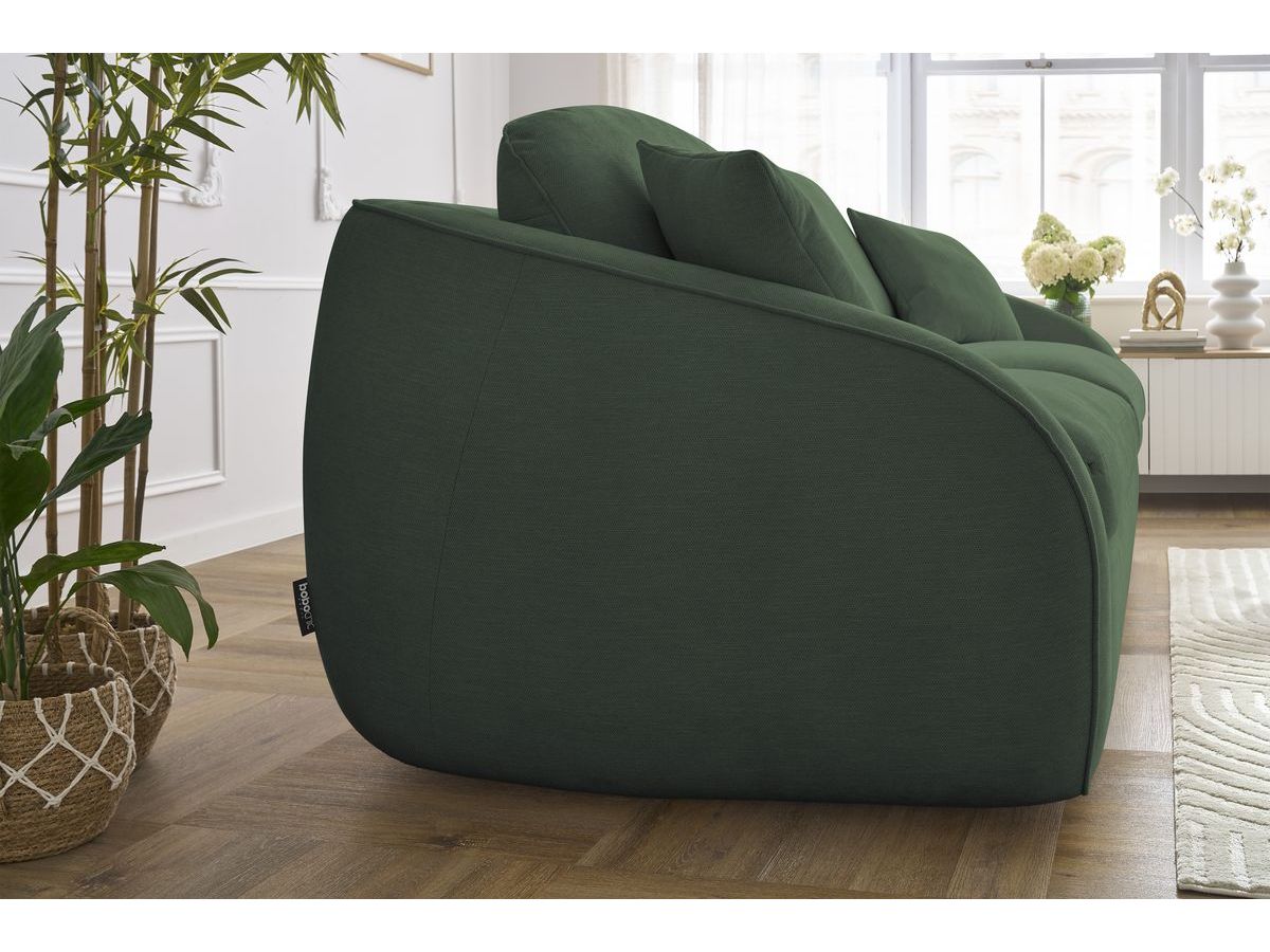 Canapé droit convertible CEZANNE ouverture express tissu lisse