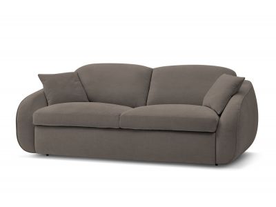 Canapé droit convertible CEZANNE ouverture express tissu lisse