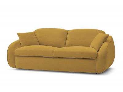 Canapé droit convertible CEZANNE ouverture express tissu lisse