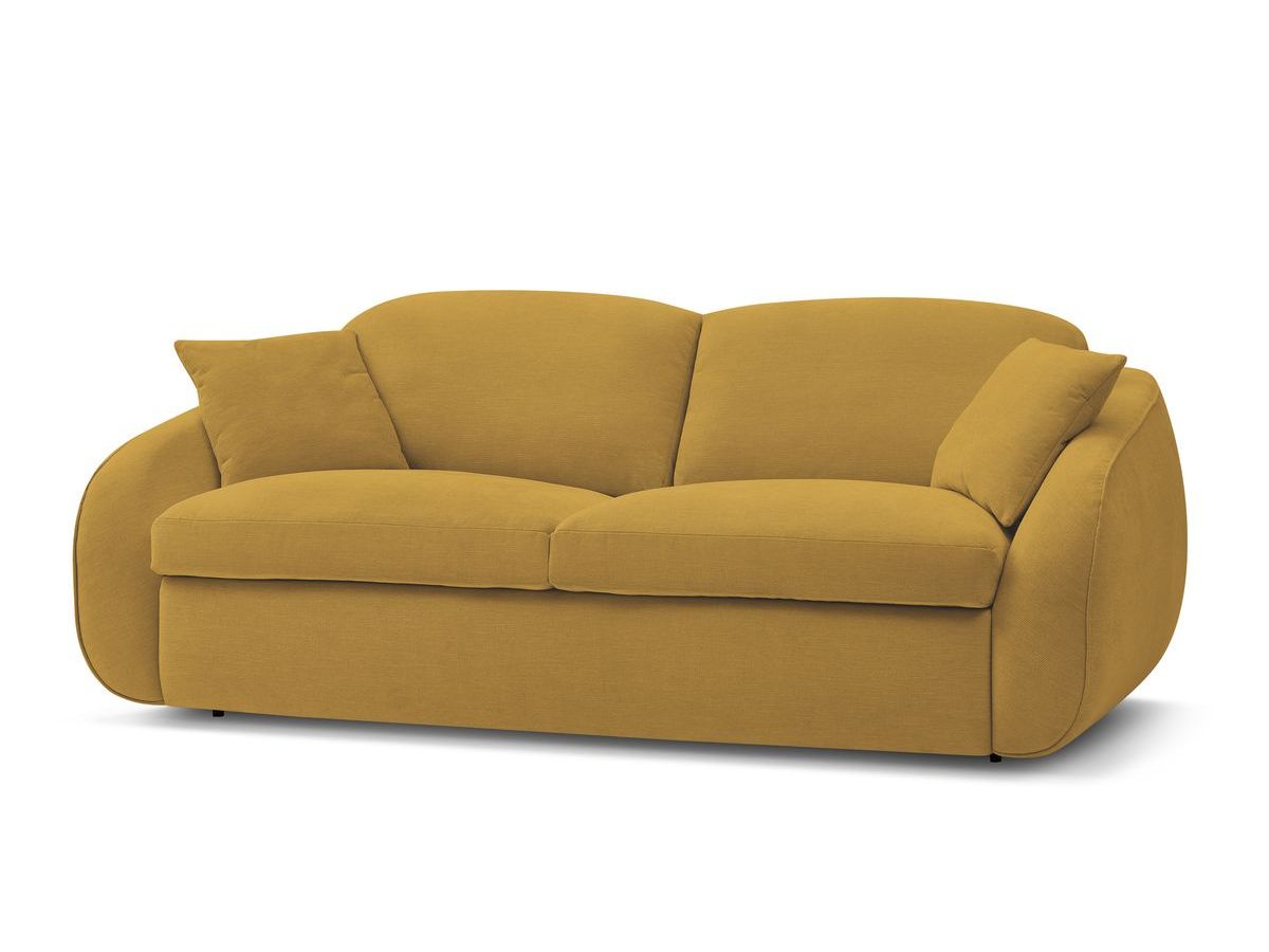 Canapé droit convertible CEZANNE ouverture express tissu lisse