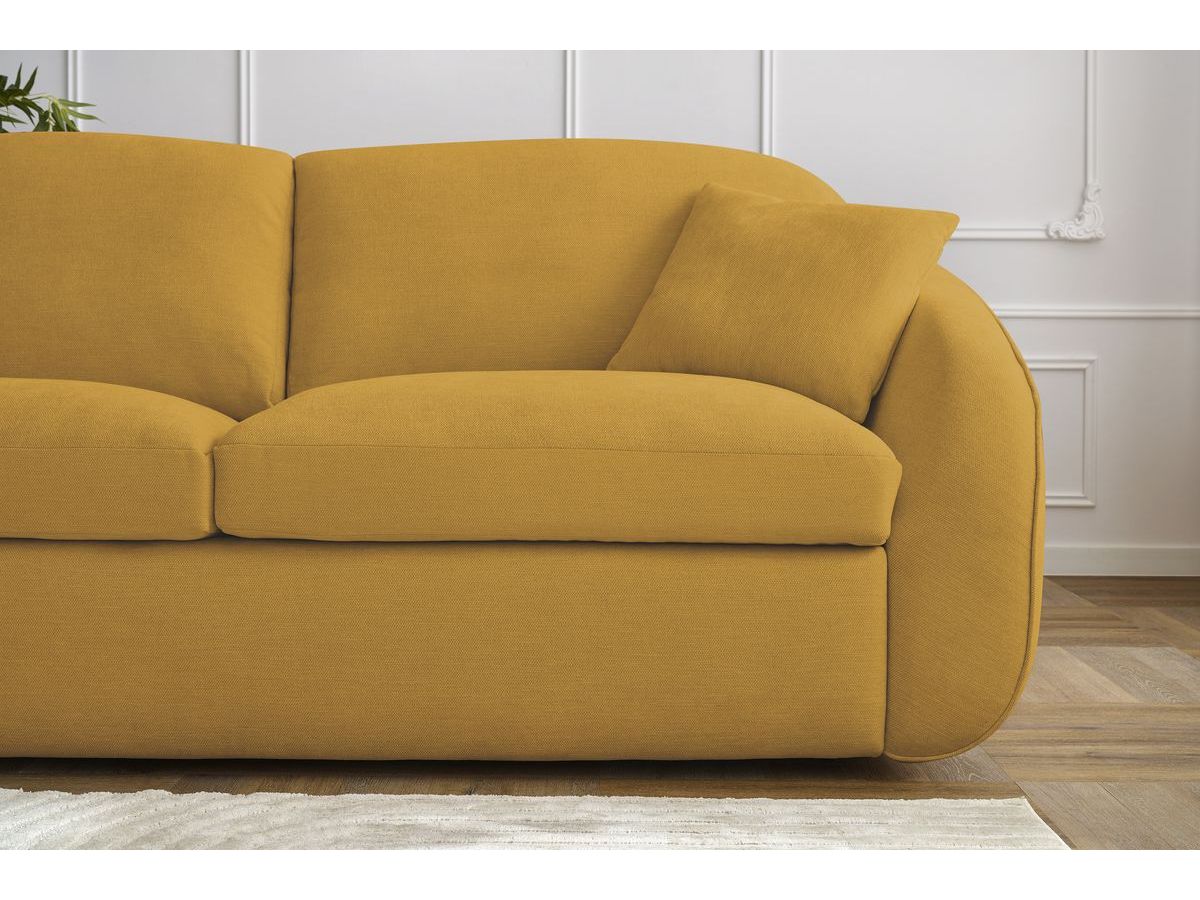 Canapé droit convertible CEZANNE ouverture express tissu lisse