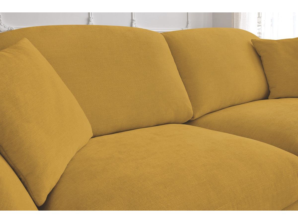 Canapé droit convertible CEZANNE ouverture express tissu lisse