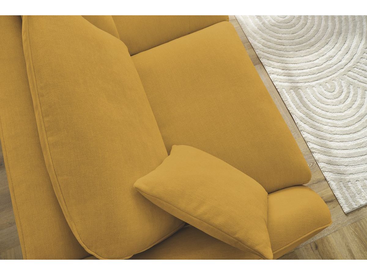 Canapé droit convertible CEZANNE ouverture express tissu lisse