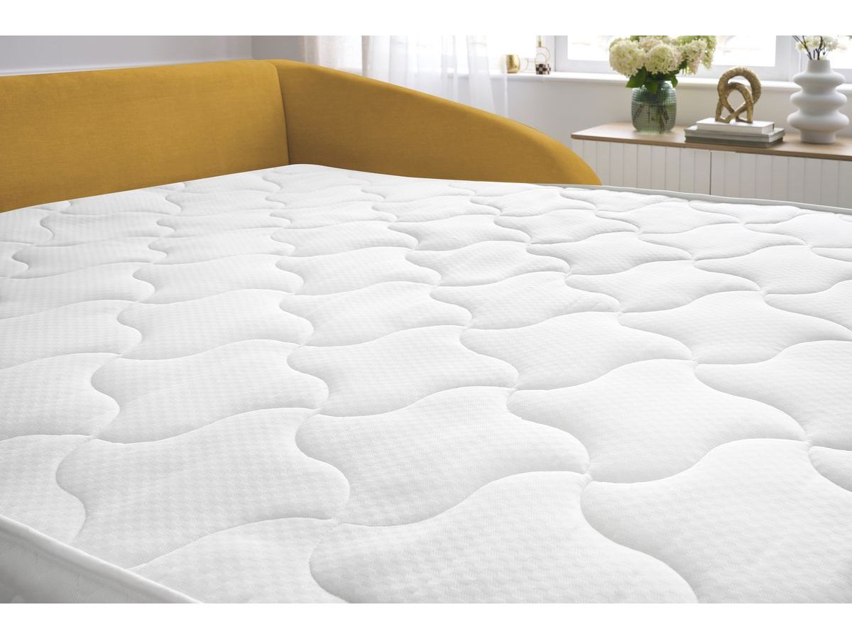 Canapé droit convertible CEZANNE ouverture express tissu lisse