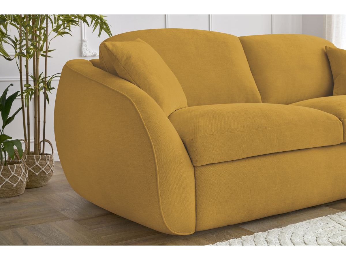 Canapé droit convertible CEZANNE ouverture express tissu lisse