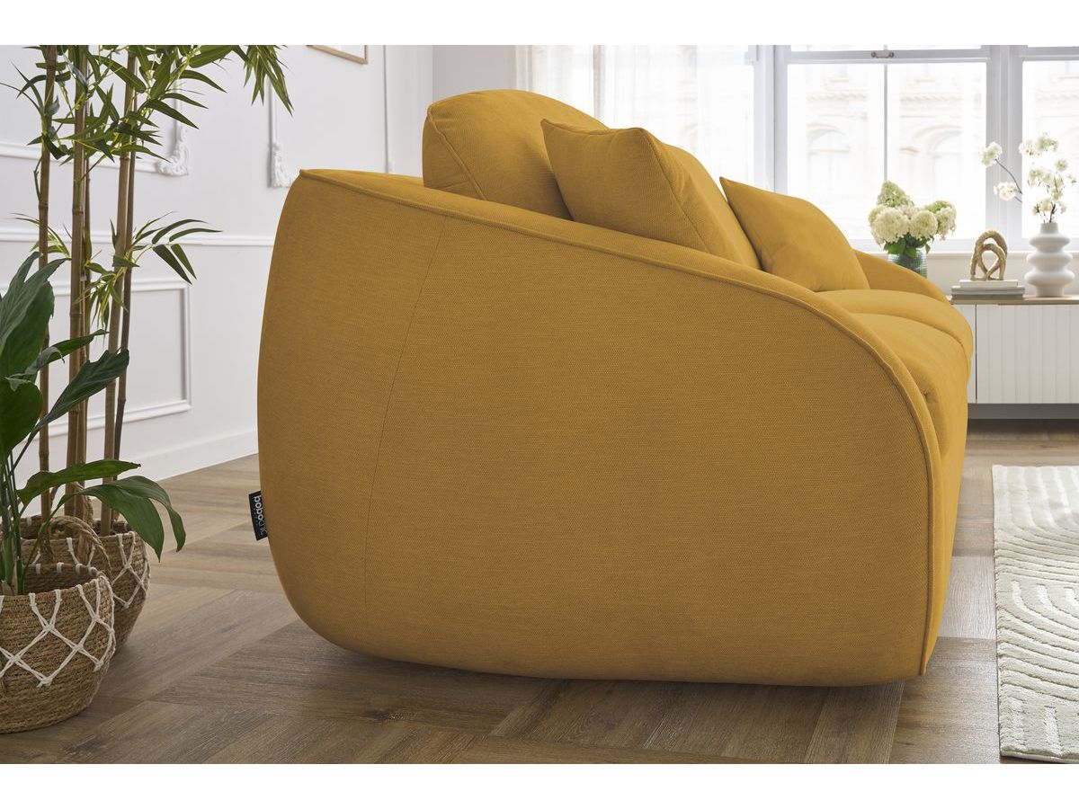 Canapé droit convertible CEZANNE ouverture express tissu lisse