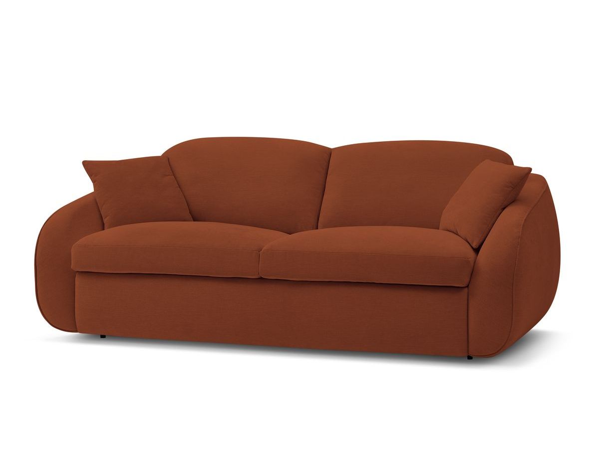 Canapé droit convertible CEZANNE ouverture express tissu lisse