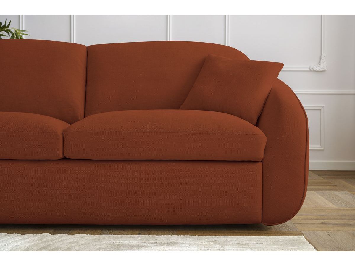 Canapé droit convertible CEZANNE ouverture express tissu lisse