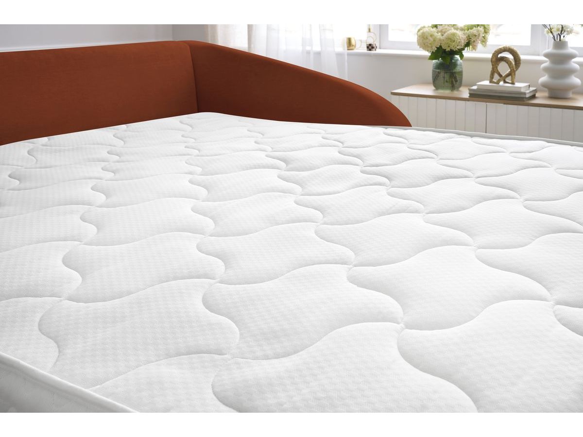 Canapé droit convertible CEZANNE ouverture express tissu lisse