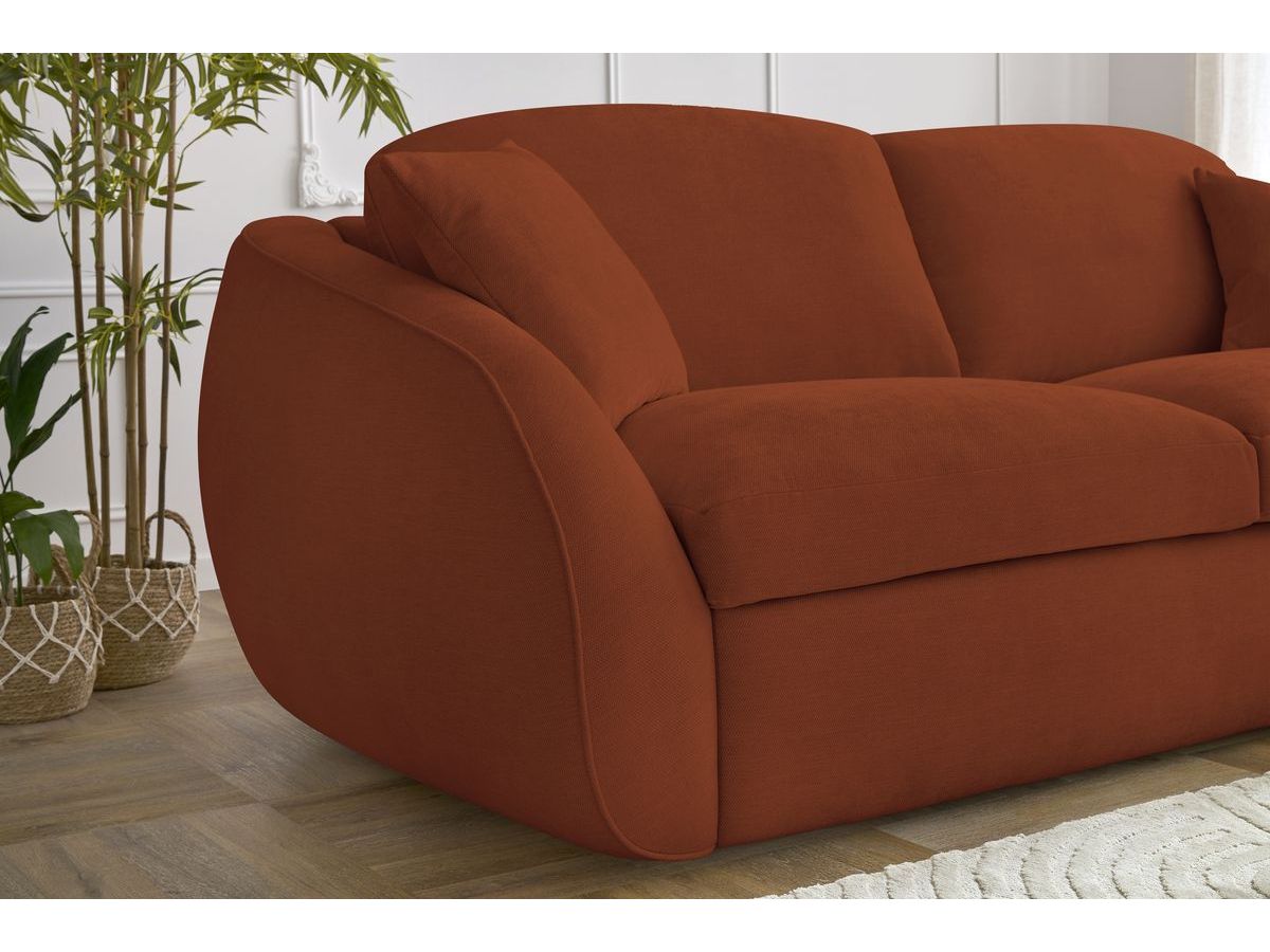 Canapé droit convertible CEZANNE ouverture express tissu lisse