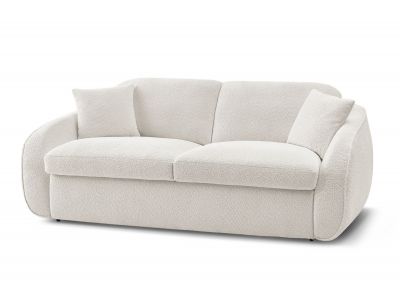 Canapé droit convertible CEZANNE ouverture express tissu bouclette