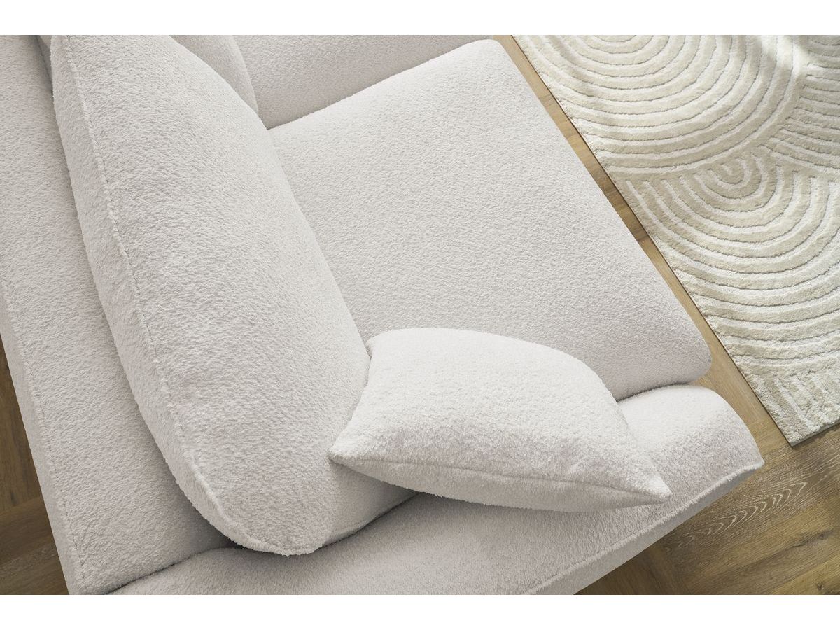 Canapé droit convertible CEZANNE ouverture express tissu bouclette
