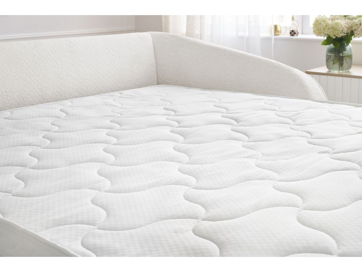 Canapé droit convertible CEZANNE ouverture express tissu bouclette
