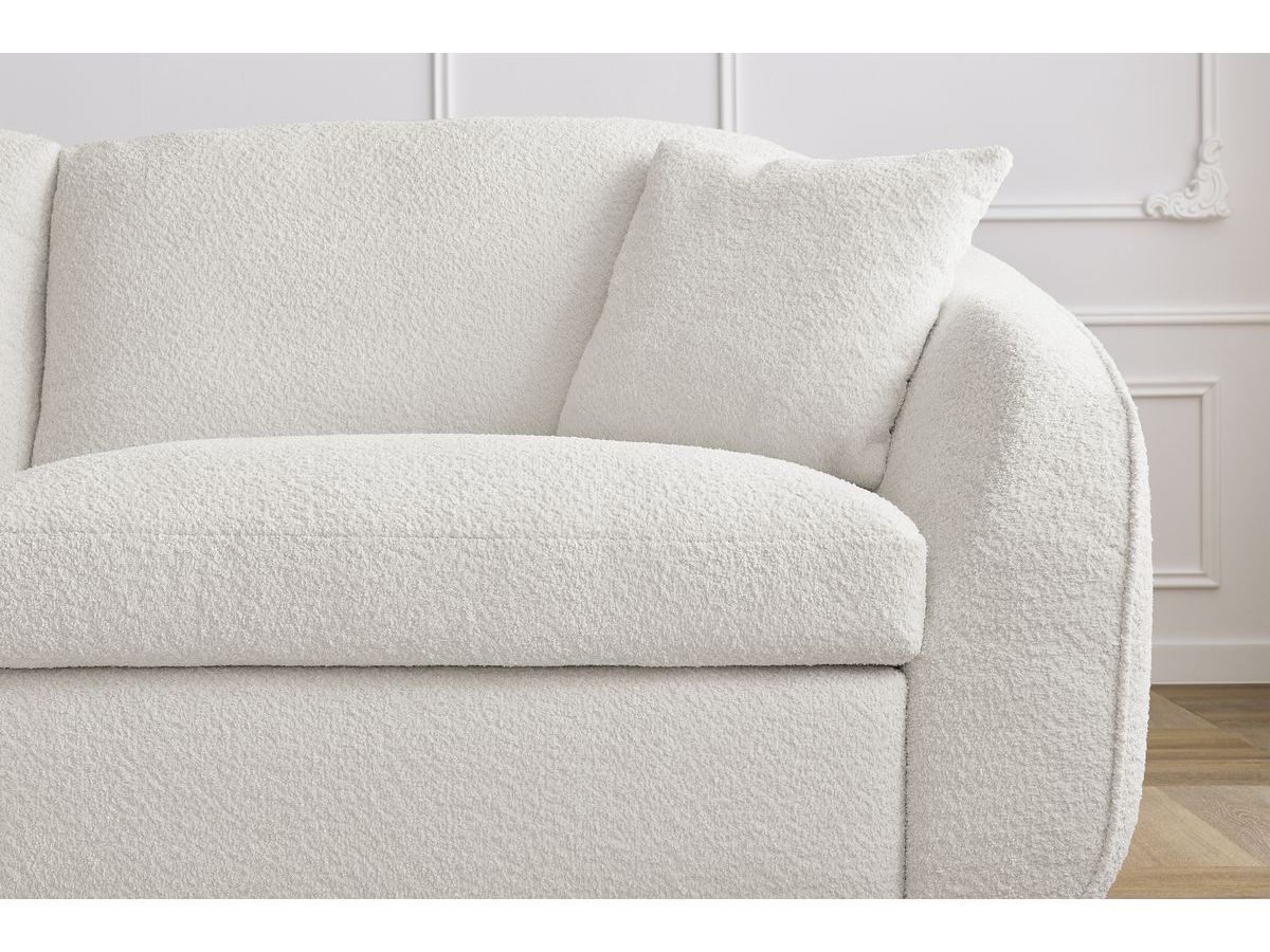 Canapé droit convertible CEZANNE ouverture express tissu bouclette