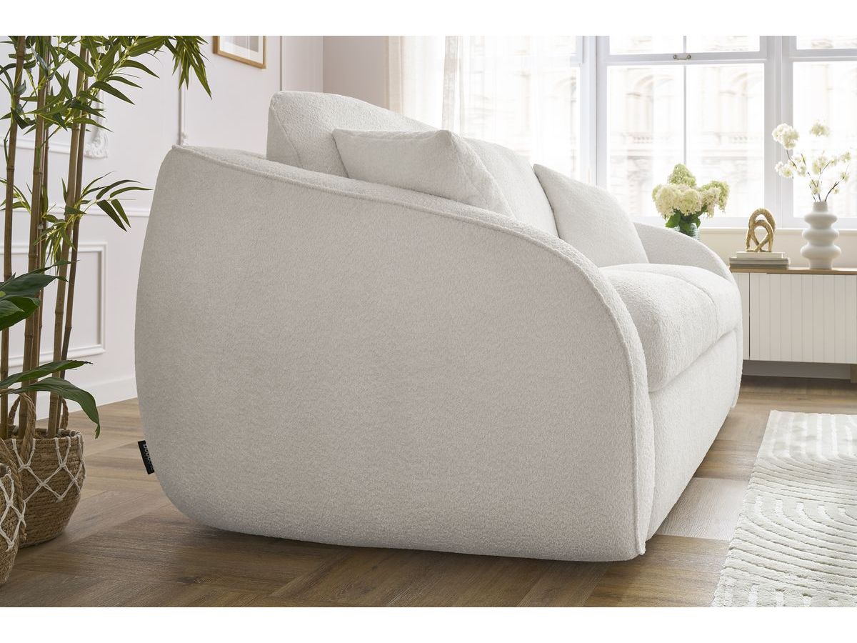 Canapé droit convertible CEZANNE ouverture express tissu bouclette