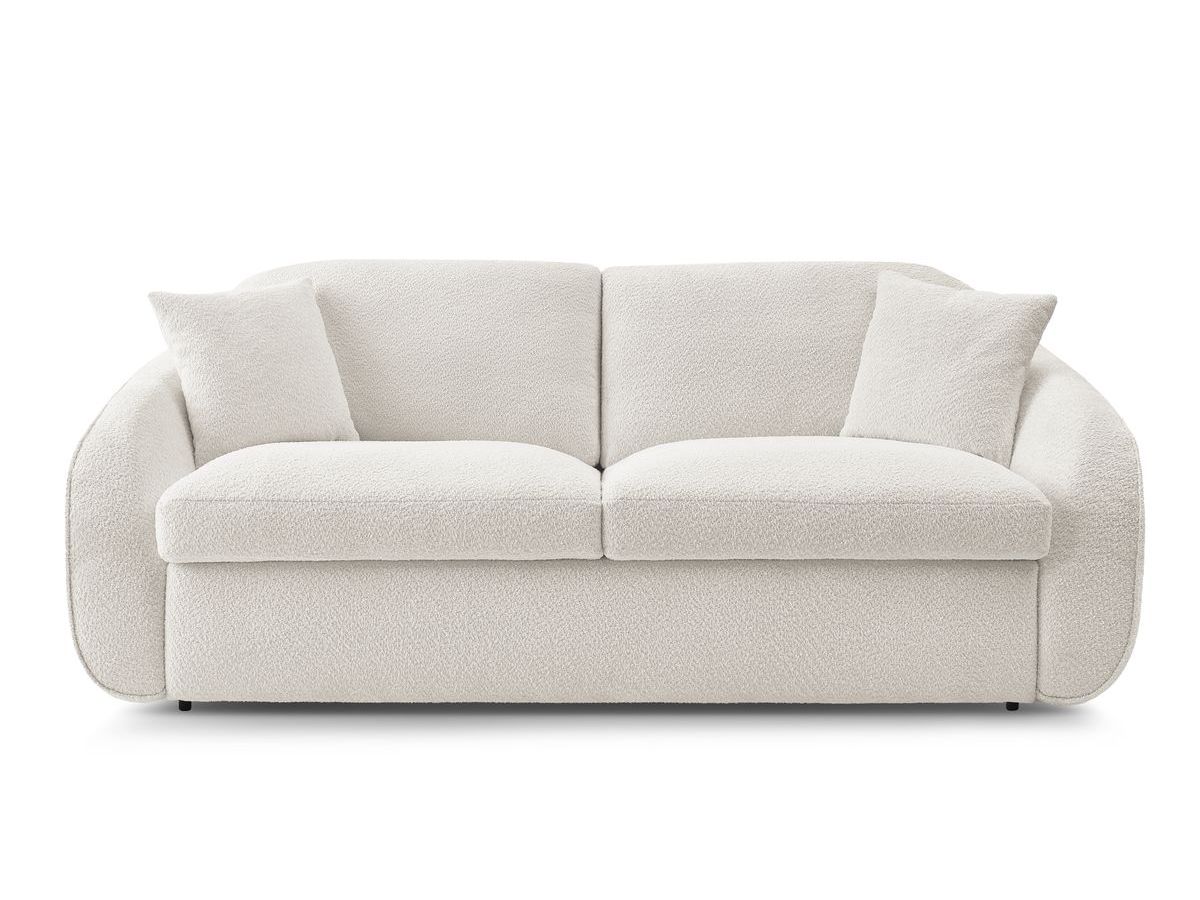 Canapé droit convertible CEZANNE ouverture express tissu bouclette