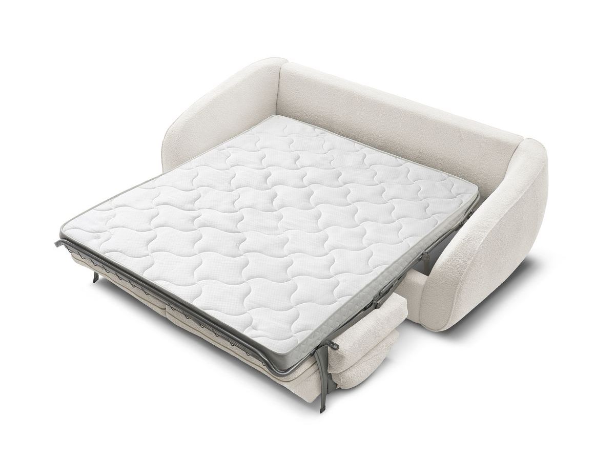 Canapé droit convertible CEZANNE ouverture express tissu bouclette