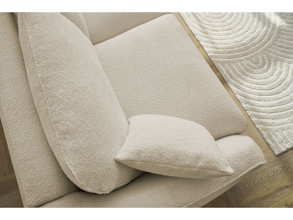 Canapé droit convertible CEZANNE ouverture express tissu bouclette