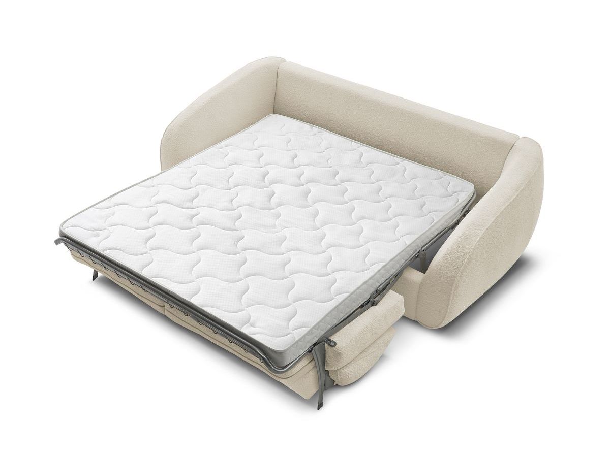 Canapé droit convertible CEZANNE ouverture express tissu bouclette
