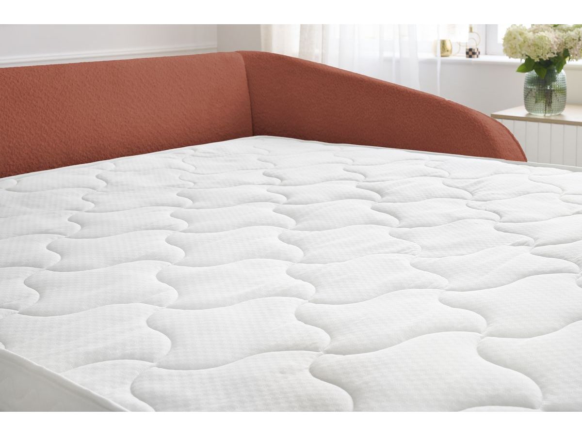 Canapé droit convertible CEZANNE ouverture express tissu bouclette