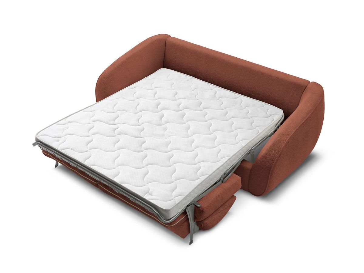 Canapé droit convertible CEZANNE ouverture express tissu bouclette