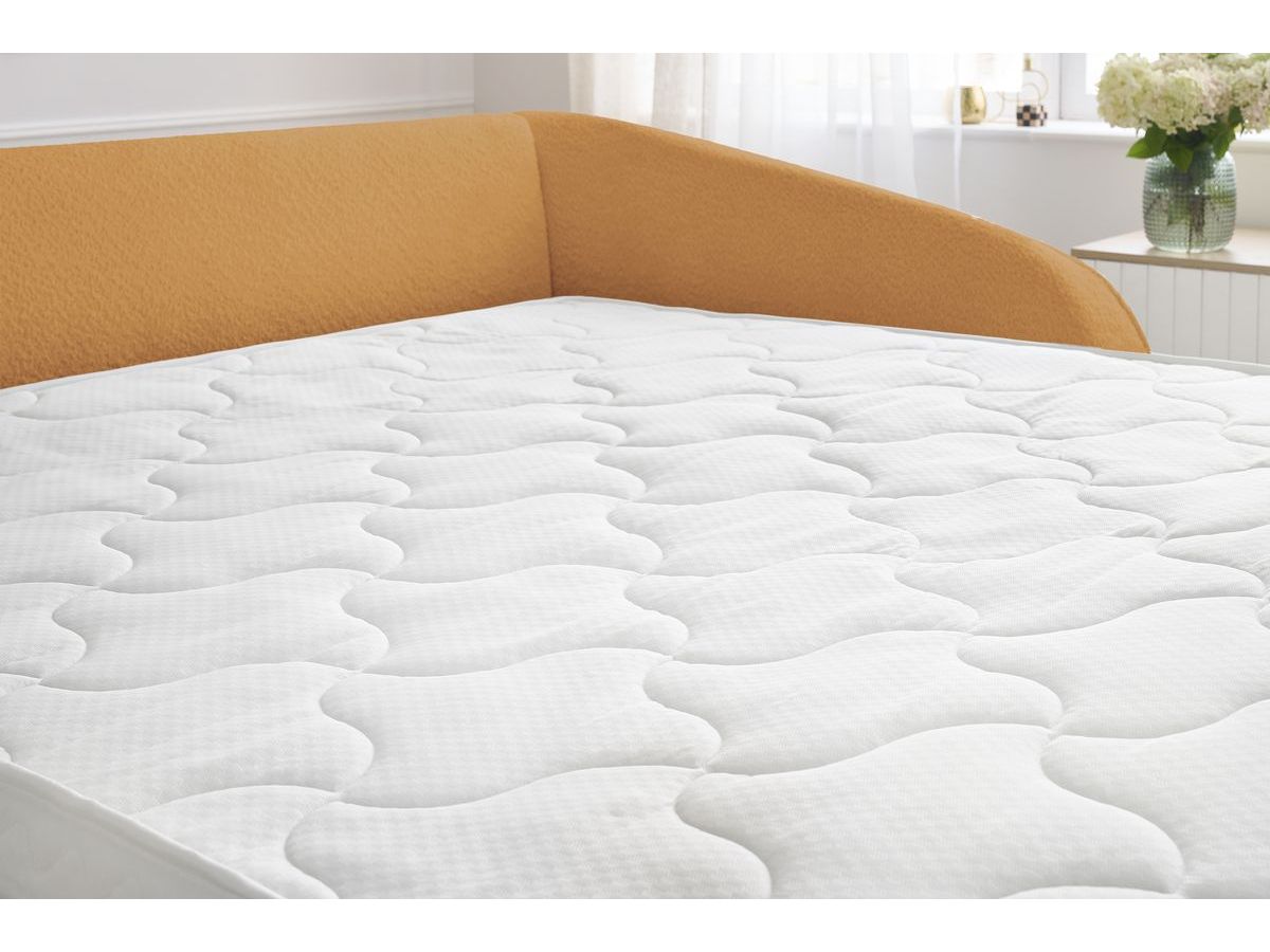 Canapé droit convertible CEZANNE ouverture express tissu bouclette