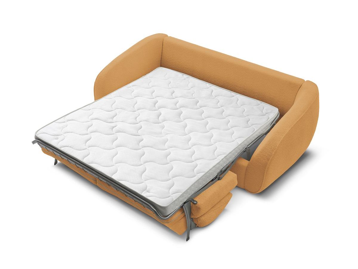 Canapé droit convertible CEZANNE ouverture express tissu bouclette