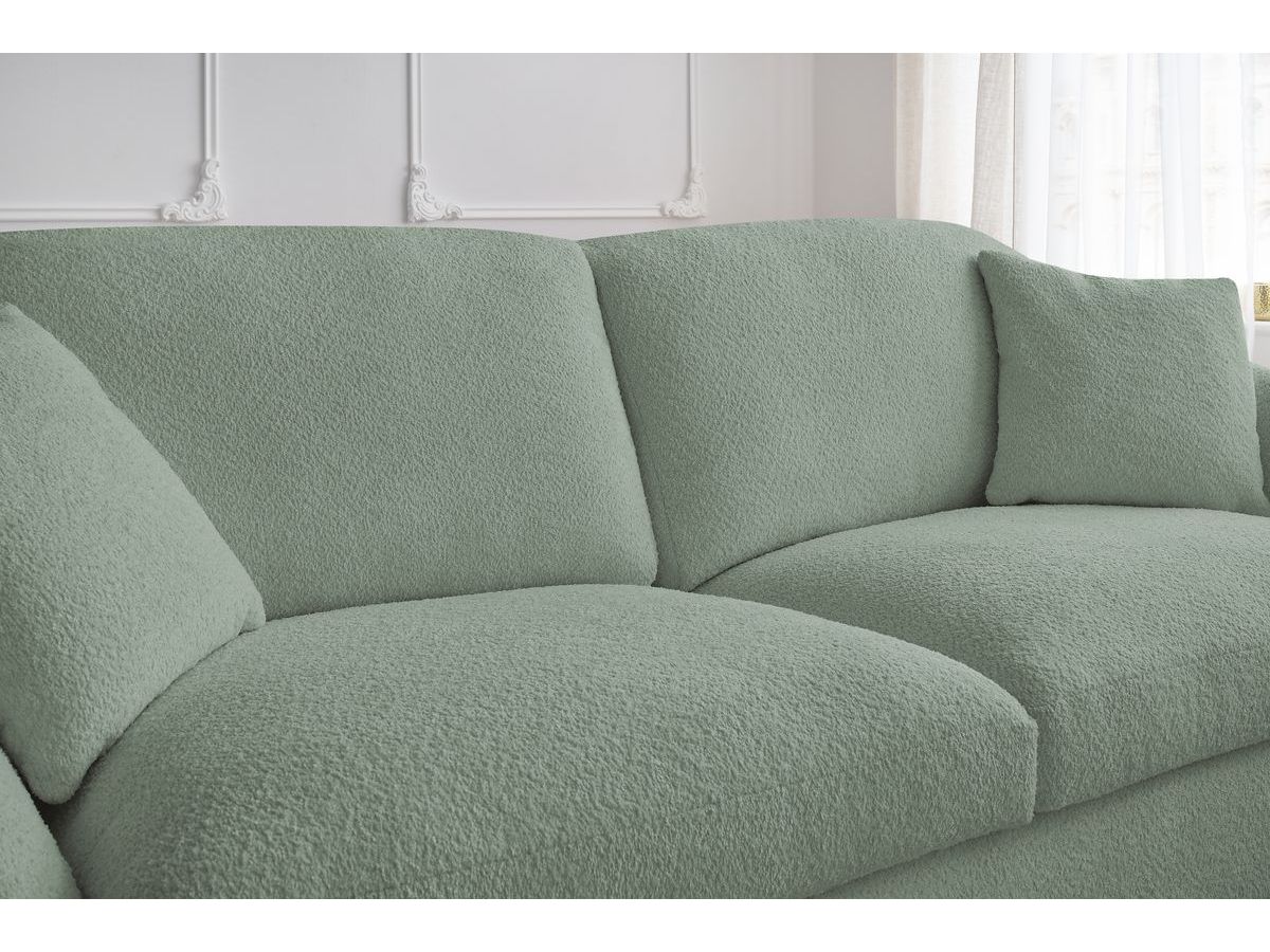 Canapé droit convertible CEZANNE ouverture express tissu bouclette