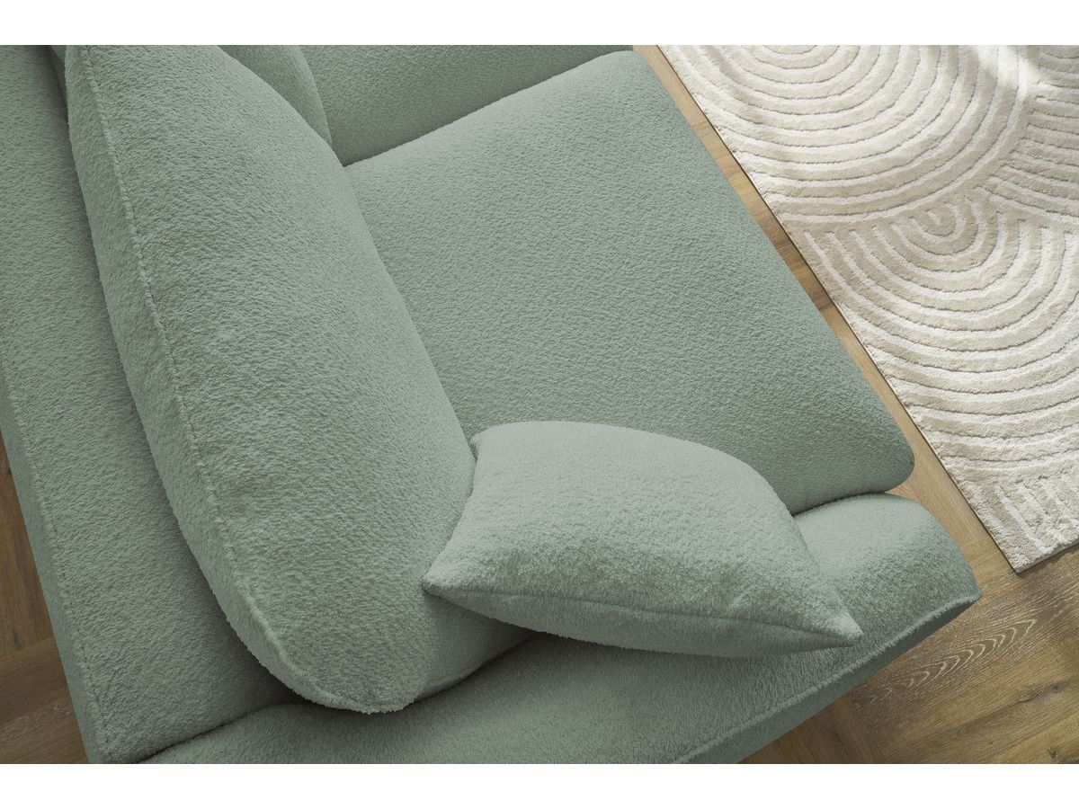 Canapé droit convertible CEZANNE ouverture express tissu bouclette