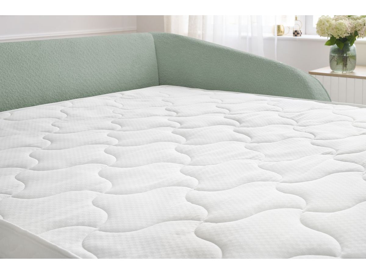 Canapé droit convertible CEZANNE ouverture express tissu bouclette