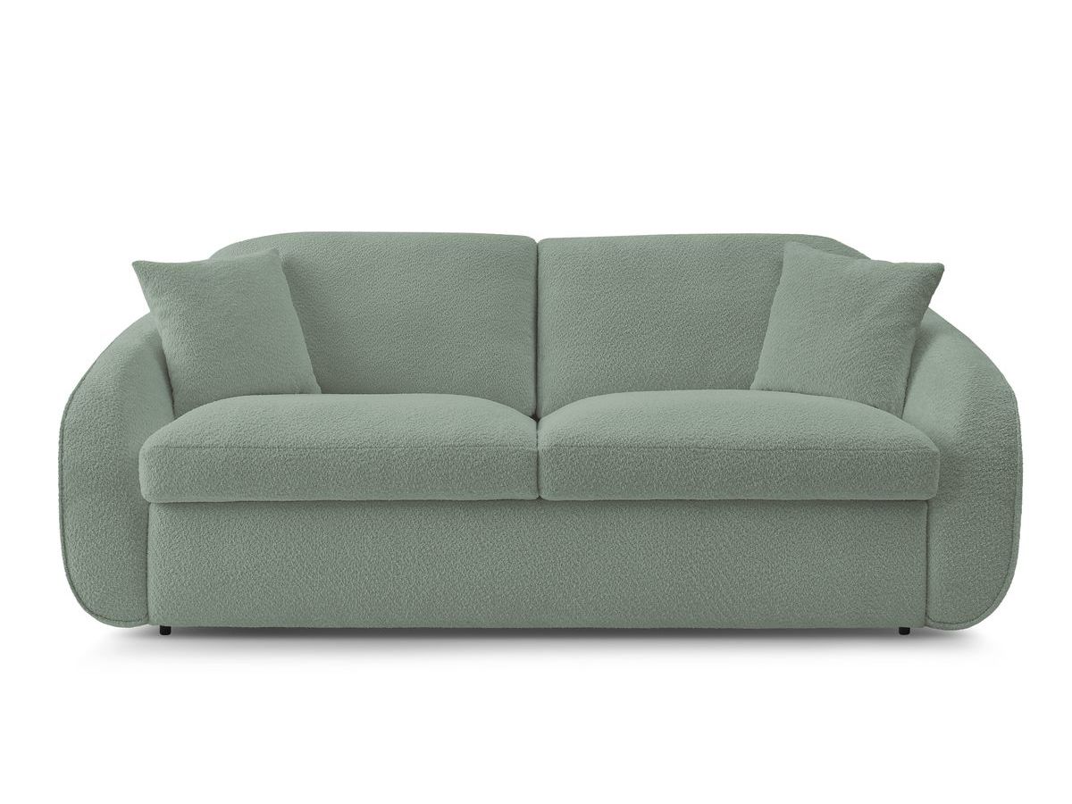 Canapé droit convertible CEZANNE ouverture express tissu bouclette