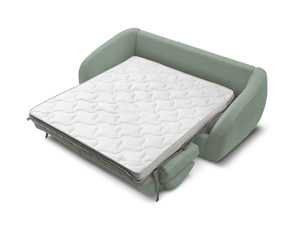 Canapé droit convertible CEZANNE ouverture express tissu bouclette