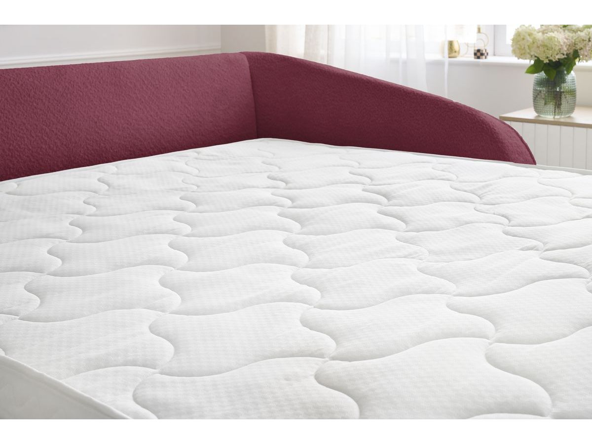 Canapé droit convertible CEZANNE ouverture express tissu bouclette