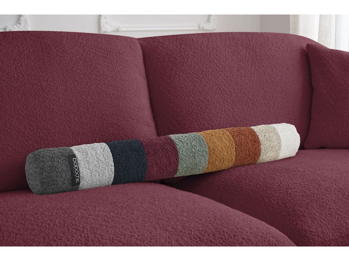 Canapé droit convertible CEZANNE ouverture express tissu bouclette